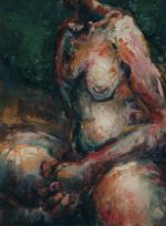 Nude with clasped hands 1995 by Poh Sum Wong